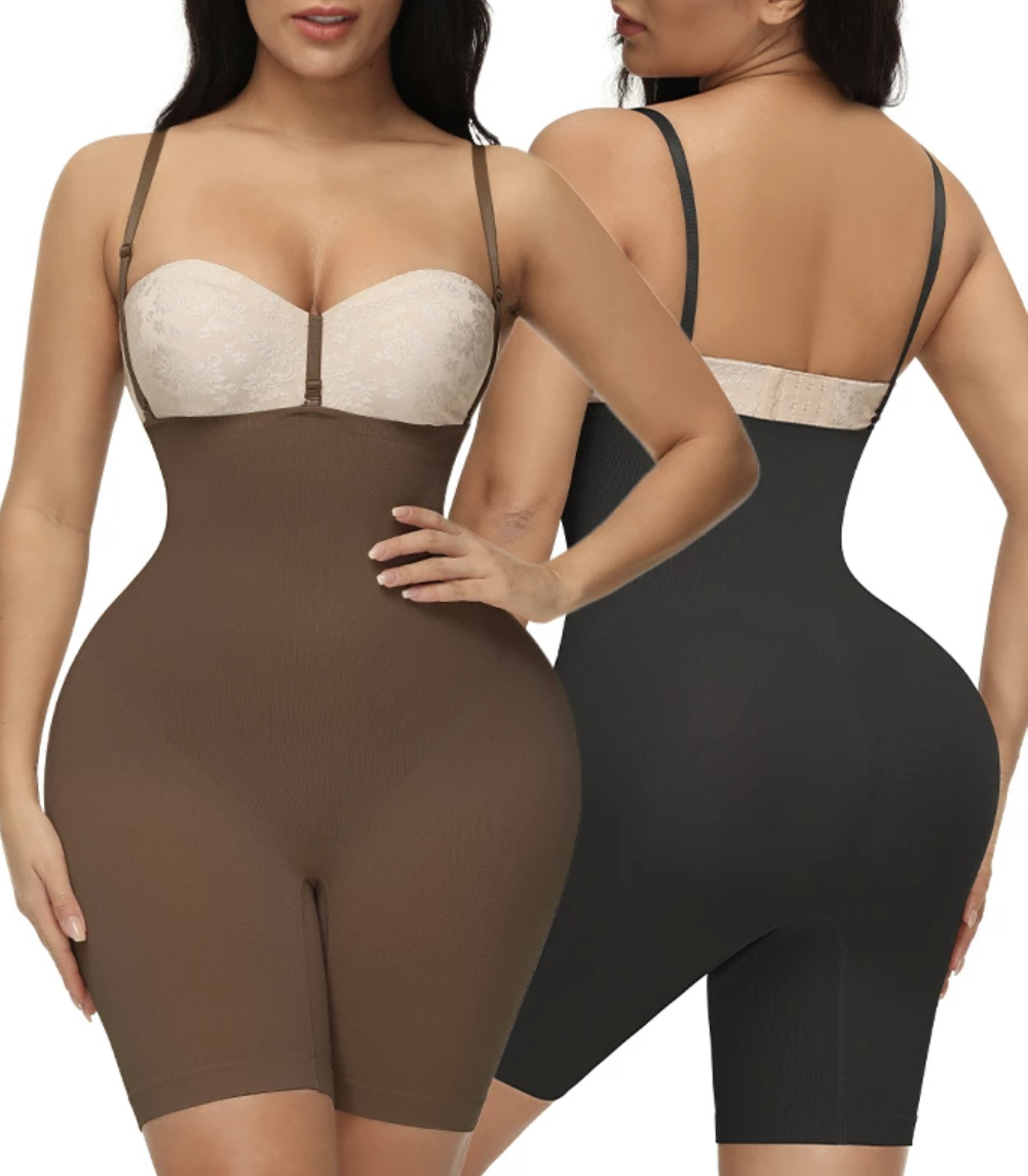 Cathalem Shapewear Tummy Control Seamless Sculpting Snatched Waist Body  Suit Thong or Brief,Brown XXXL